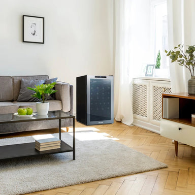 Newair 51 Bottle Shadow Series Wine Fridge – 19.5" Black - Fridge beside the couch