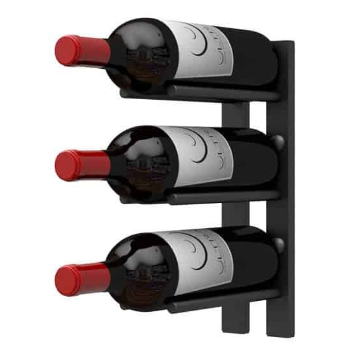 Ultra 1FT Cork-Out Straight Wall Rail Wine Rack (3 Bottles) - Cork Out Design with wine bottles