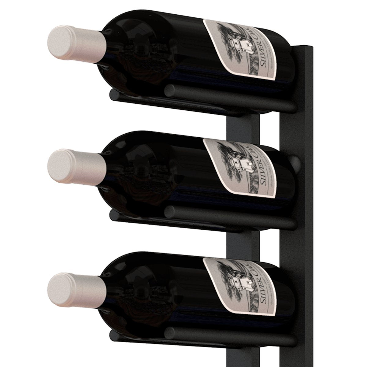 Ultra 1FT Cork-Out Straight Wall Rail Wine Rack (3 Bottles) - Single Depth Rack with 3 Bottles Cork Out Design