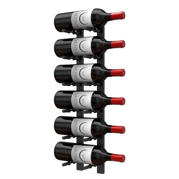 Ultra 2FT Label-Out Horizontal Wall Rail Wine Rack (6–18 Bottles) - 6 Bottles Shown