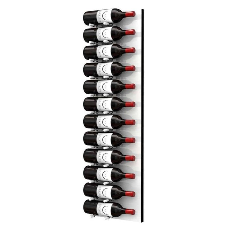 Ultra Fusion 4FT Label Out Wine Wall White Acrylic (12-36 Bottles) - Brushed Aluminum finish, Single deep shown