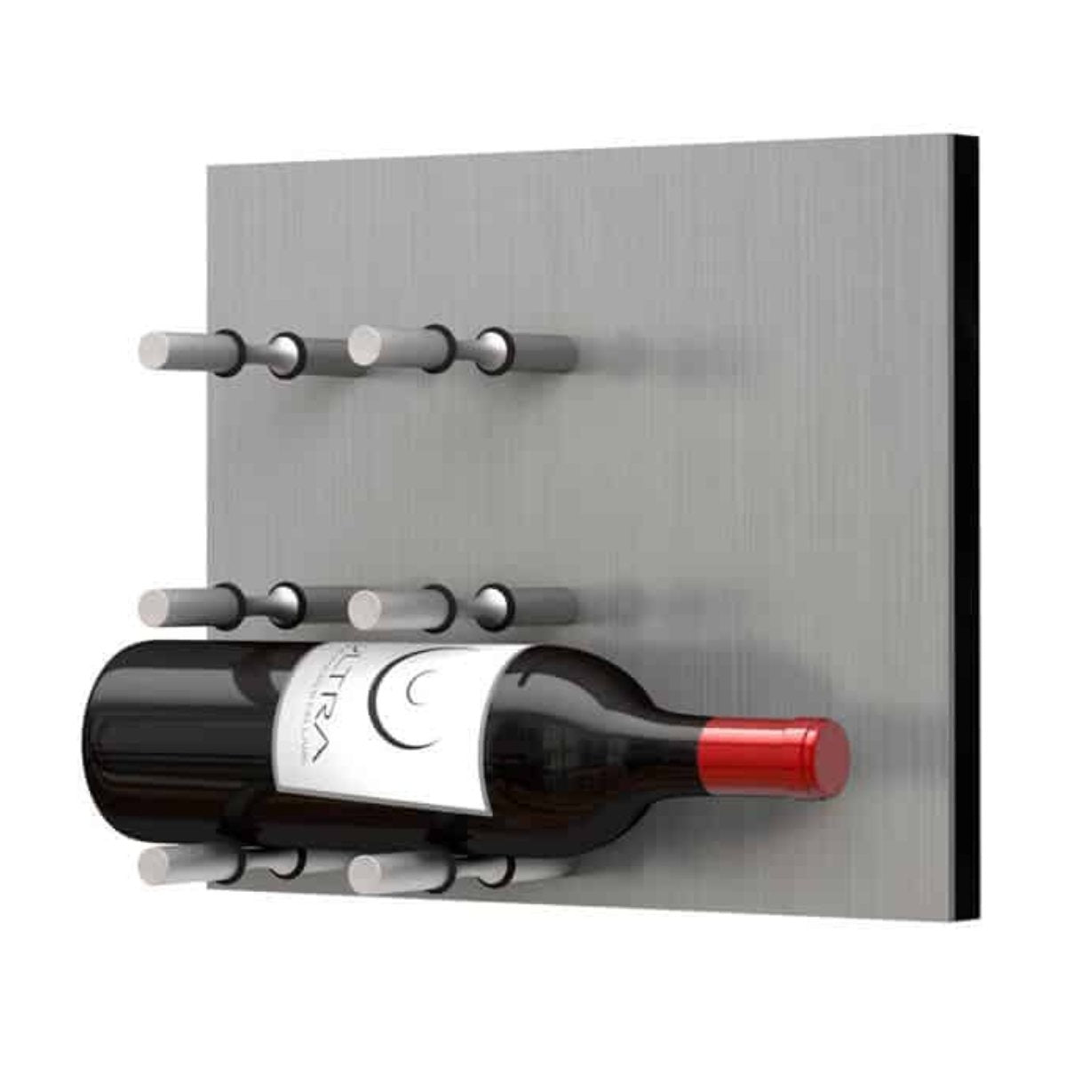 Ultra Fusion Panel Wine Rack – Alumasteel Label-Out - Single Depth - Satin Aluminum