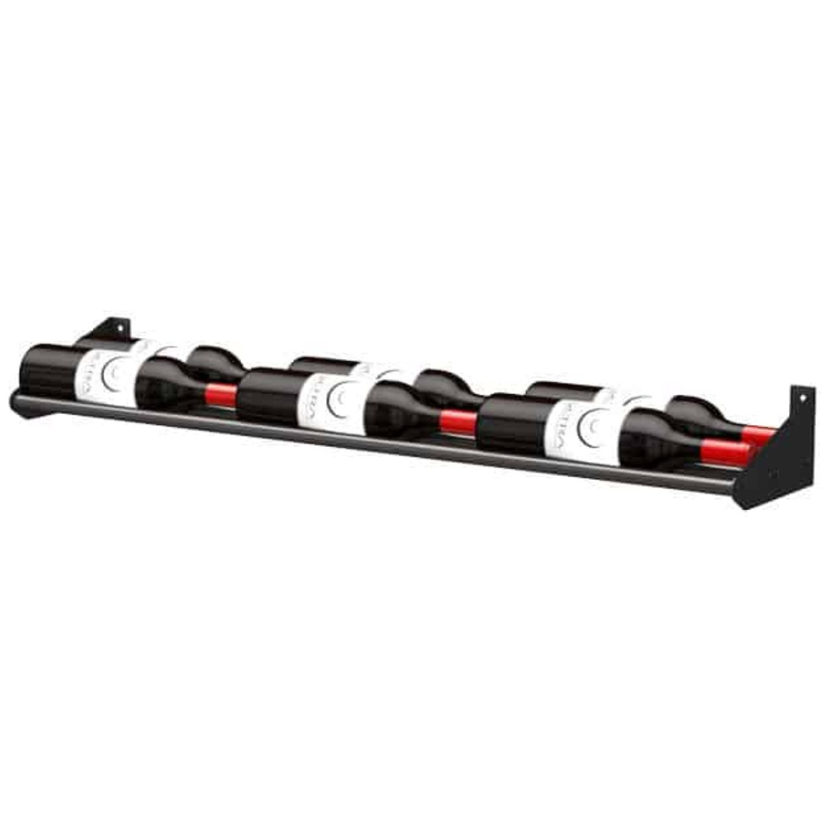 Ultra Showcase Series - Horizontal Row (6 - 9 Bottles) - Double Deep wall-mounted black metal wine rack