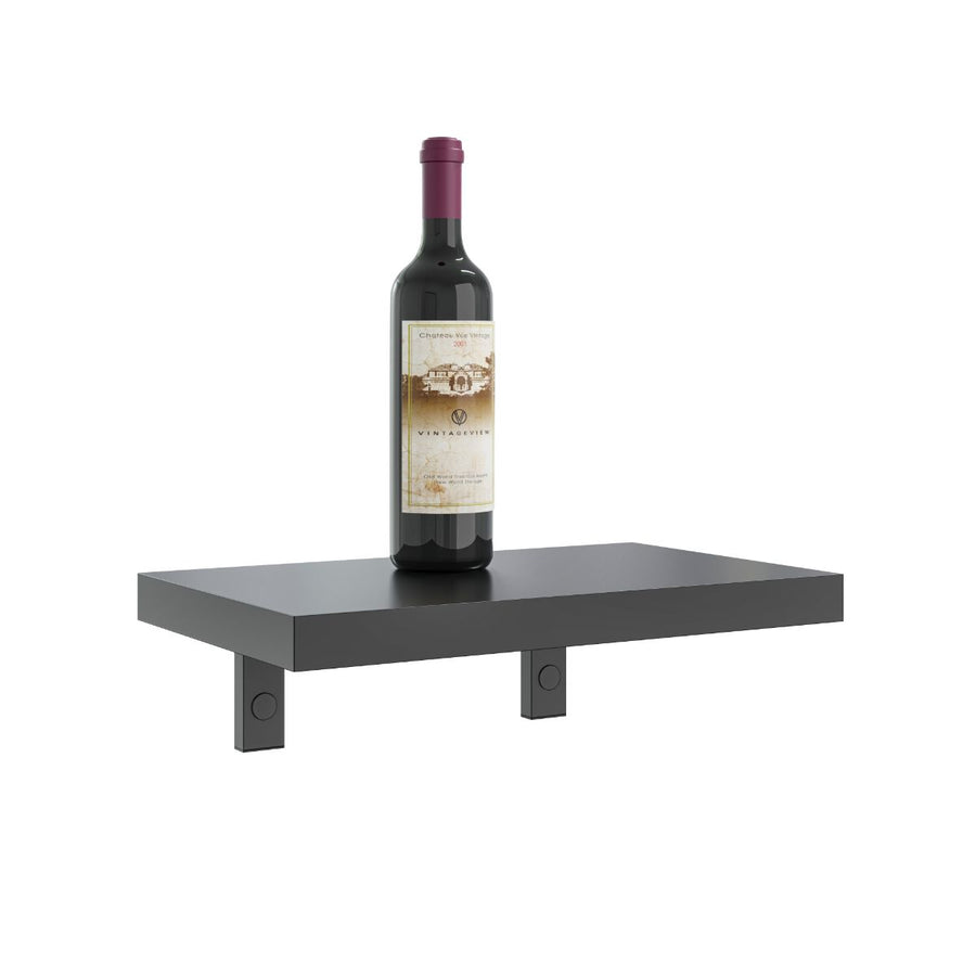 VintageView Wall-Mounted Wine Cellar Shelf Double Deep Matte Black Shown