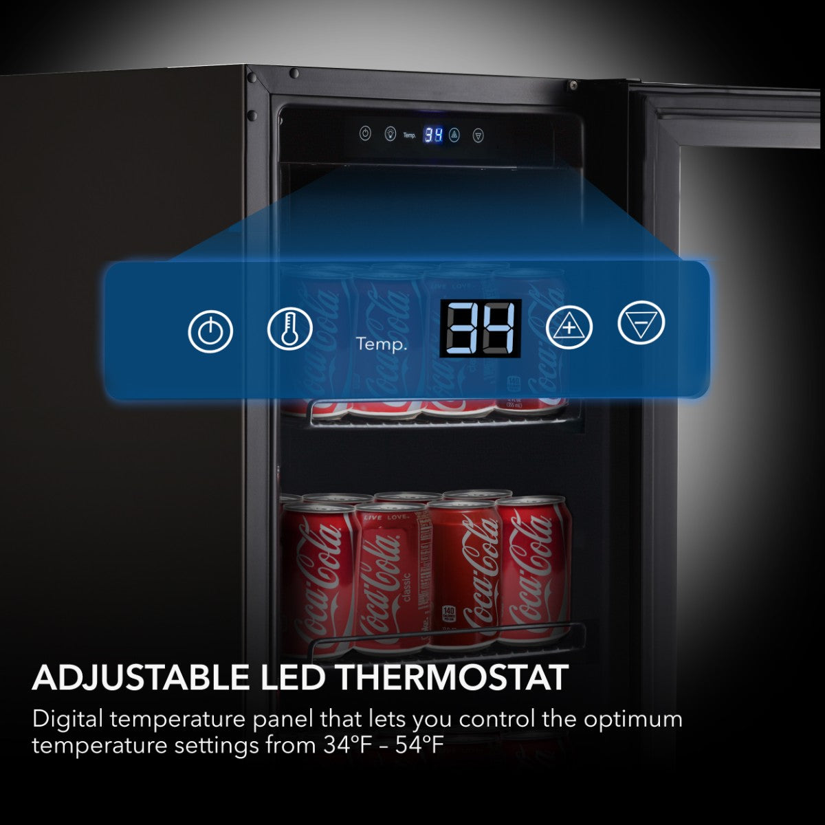 Whynter BBR-801BG 100-Can Built-In Beverage Refrigerator - Adjustable LED Thermostat