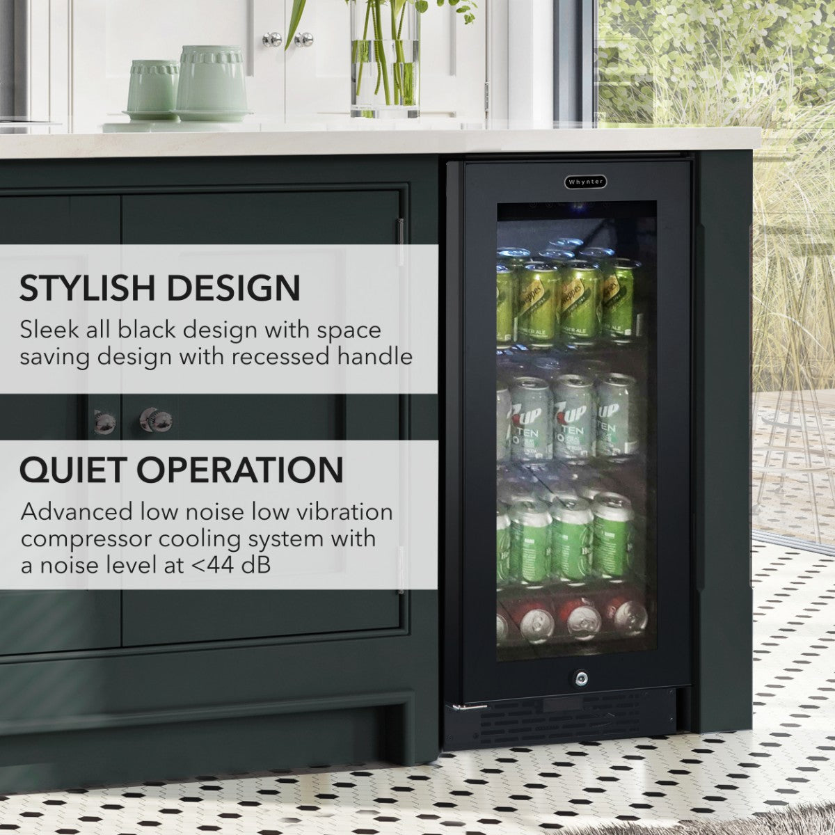 Whynter BBR-801BG 100-Can Built-In Beverage Refrigerator - Stylish Design and Quiet Operation
