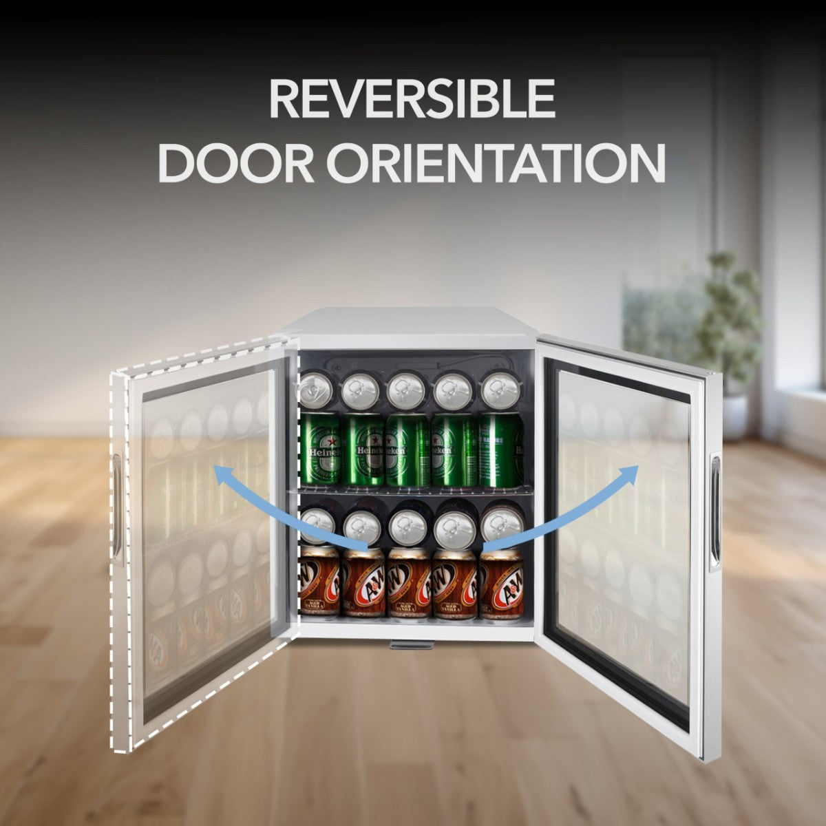 Whynter BR-062WS 68-Can Stainless Steel Beverage Refrigerator - Reversible Door Orientation