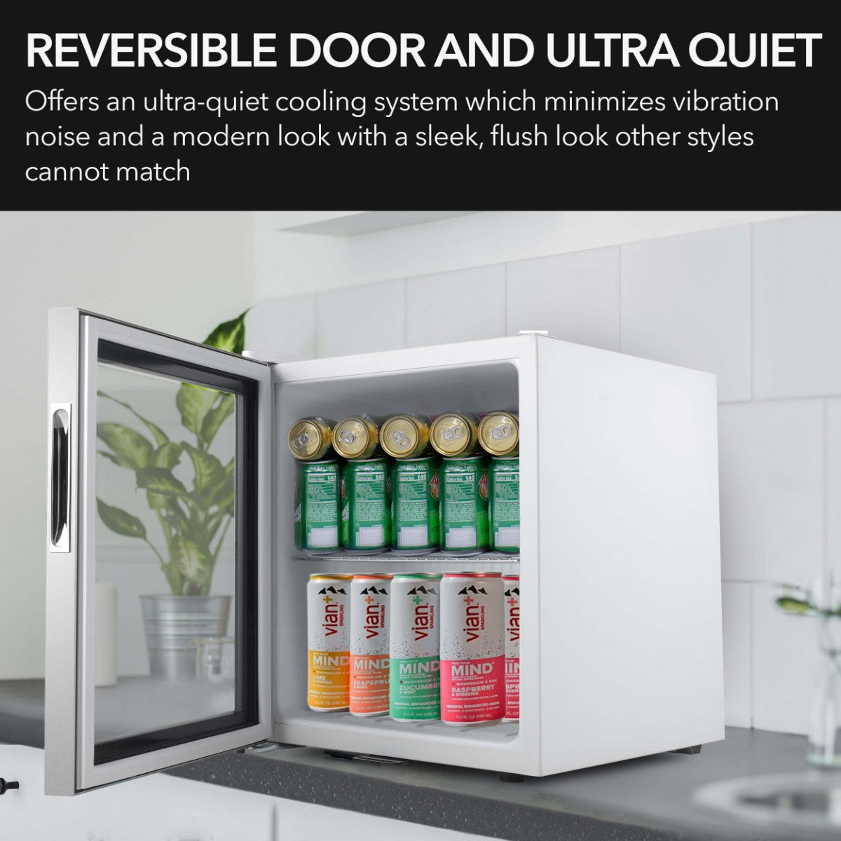 Whynter BR-062WS 68-Can Stainless Steel Beverage Refrigerator - Reversible Door and Ultra Quiet