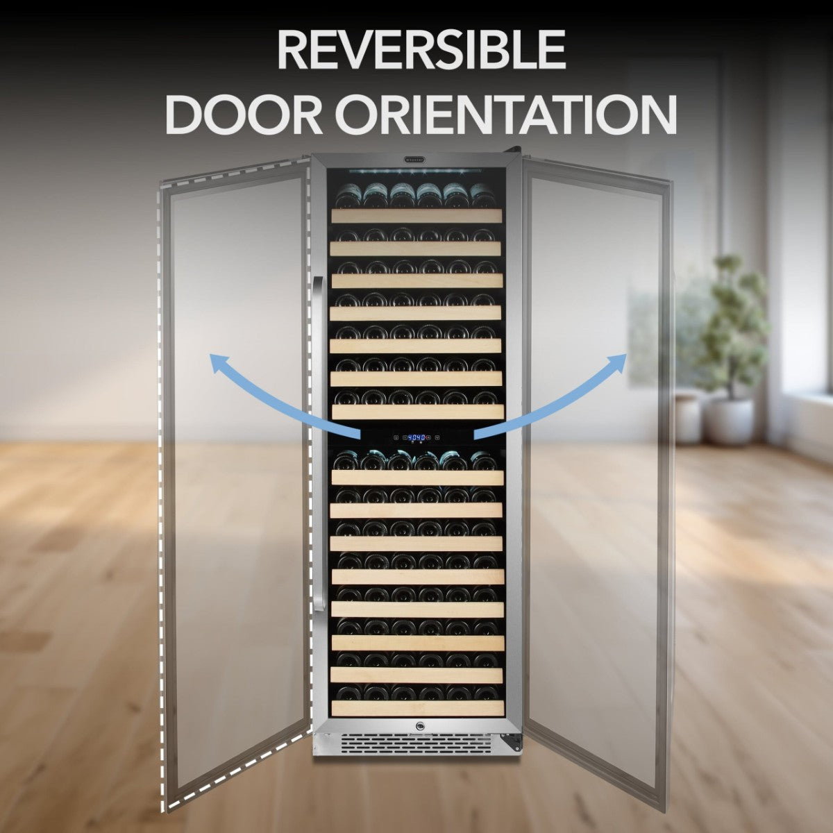 Whynter BWR-1642DZ 164-Bottle Dual-Zone Built-In Wine Refrigerator - Reversible Door Orientation
