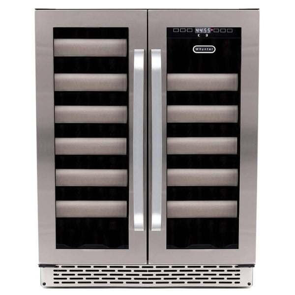 Whynter BWR-401DS 40-Bottle Dual-Zone Built-In Wine Refrigerator - Front View Closed Doors Studio Image