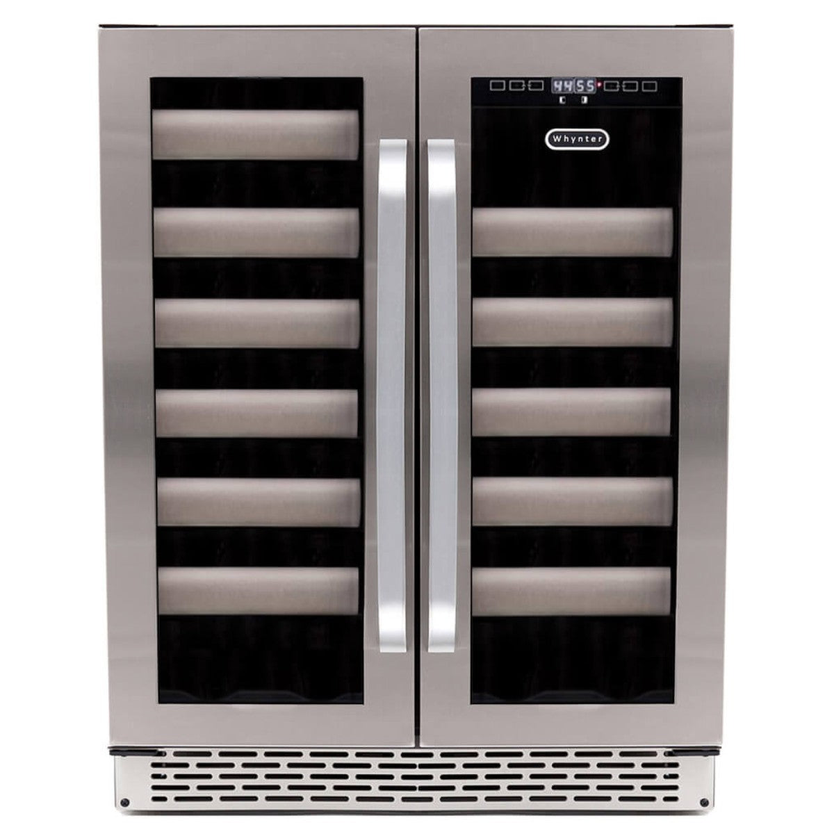 Whynter BWR-401DS 40-Bottle Dual-Zone Built-In Wine Refrigerator - Front View Closed Doors Studio Image