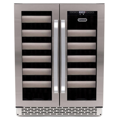 Whynter BWR-401DS 40-Bottle Dual-Zone Built-In Wine Refrigerator - Front View Closed Doors Studio Image