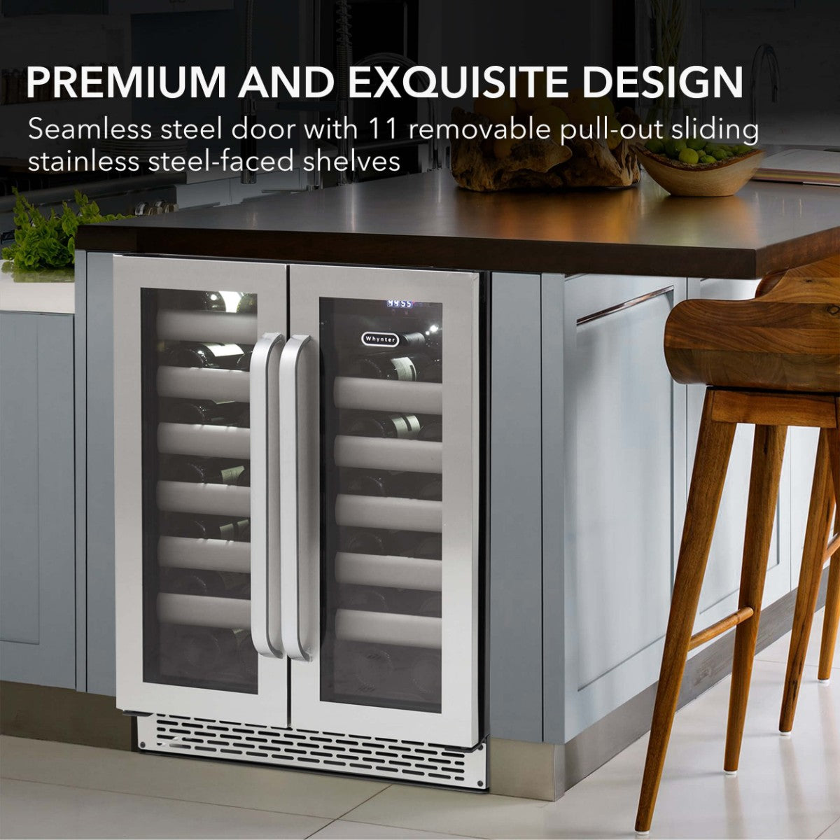 Whynter BWR-401DS 40-Bottle Dual-Zone Built-In Wine Refrigerator - Premium and Exquisite Design