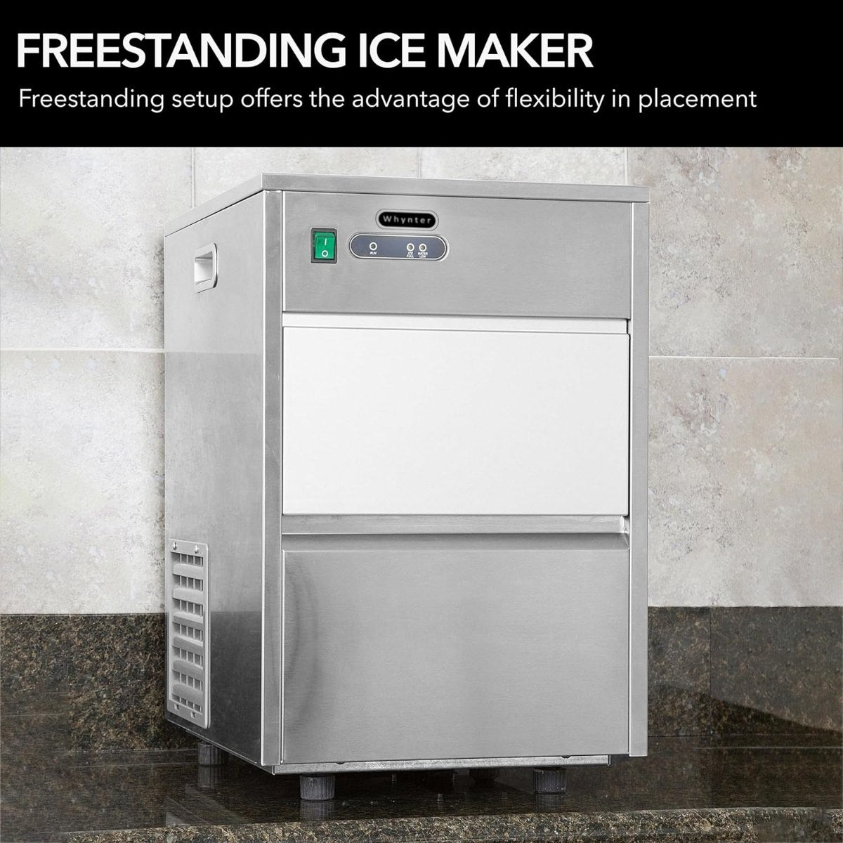 Whynter FIM-450HS 44 lb Freestanding Ice Maker - Offers the advantage of flexibility in placement