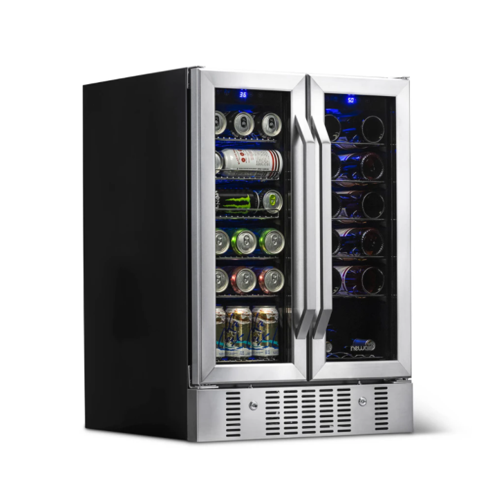 NewAir 24” Built-in Dual Zone 18 Bottle and 58 Can Wine and Beverage Fridge