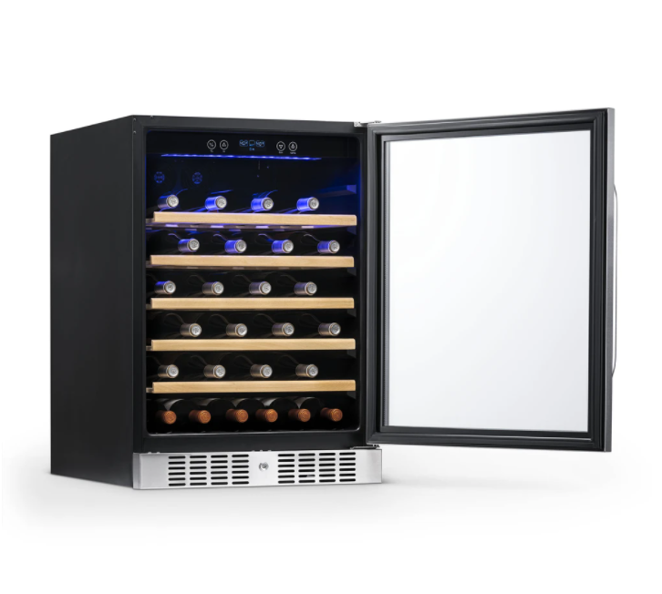 NewAir 24" Built-In 52 Bottle Compressor Wine Fridge in Stainless Steel