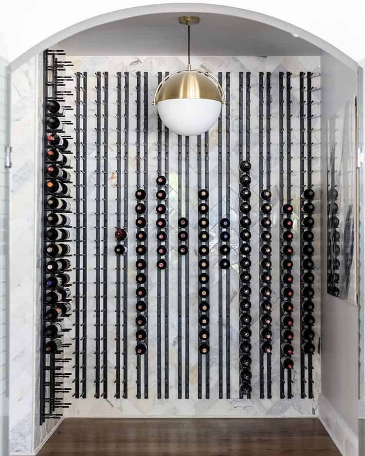 Ultra Wine Racks Straight Wall Rails - 3FT Metal Wine Rack (9 Bottles)