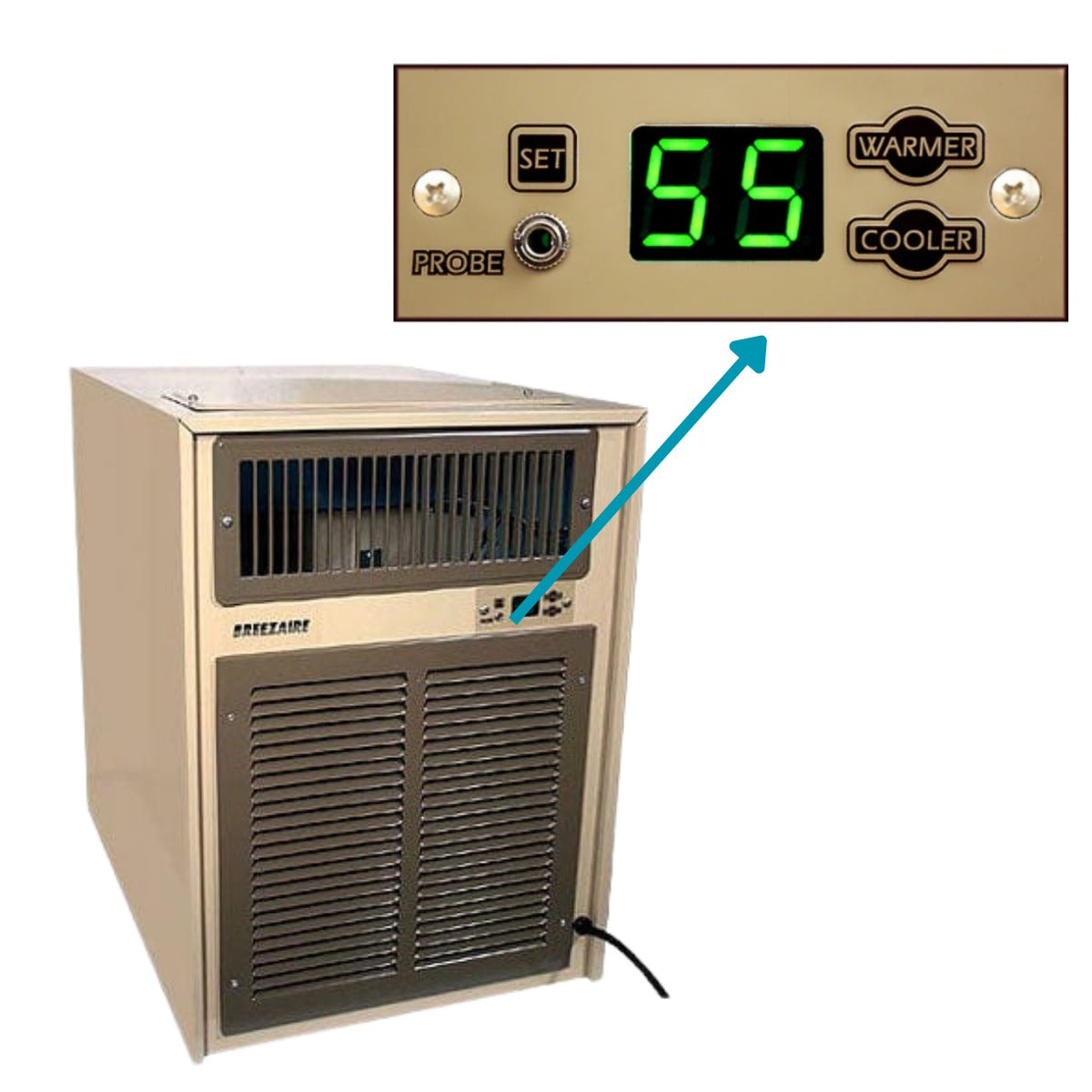 Breezaire WKL 3000 Wine Cellar System 650 cu.ft. - Sentry III Controls Close up View 