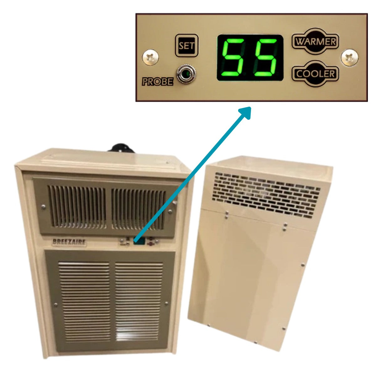 Breezaire WKSL 4000 Wine Cellar System 1000 cu.ft. - Sentry III Controls Close up View 