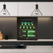 Danby 16 Bottle Freestanding Wine Cooler in Black - built into a modern kitchen island under pendant lights