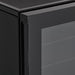 Danby 16 Bottle Freestanding Wine Cooler in Black - close up view of the door hinge