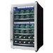 Danby 38 Bottle Free-Standing Wine Cooler in Stainless Steel - front right view loaded inside closed door