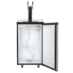 Danby 5.4 cu. ft. Dual Tap Kegerator – Keg Cooler - front view empty inside open door