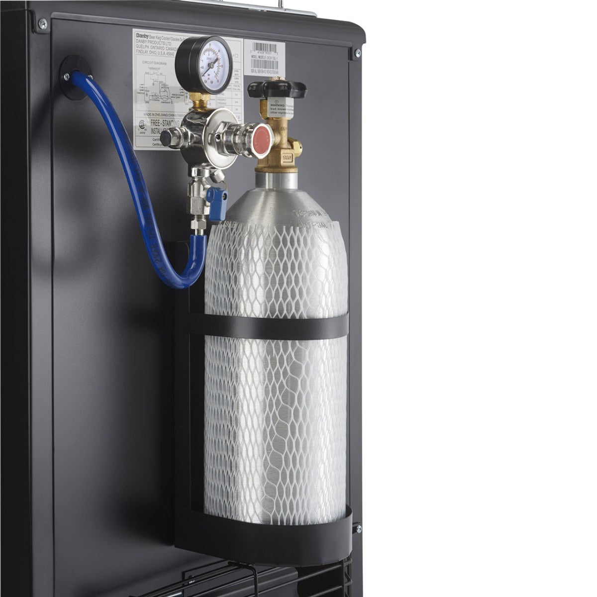 Danby 5.4 cu. ft. Single Tap Kegerator - rear view regulator shown