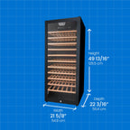 Danby 94 Bottle Freestanding Wine Cooler in Black - dimensions of the fridge shown