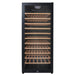 Danby 94 Bottle Freestanding Wine Cooler in Black - front view empty shelves closed door