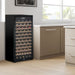 Danby 94 Bottle Freestanding Wine Cooler in Black - in a modern kitchen by the window