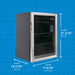 Danby 95-Can Freestanding Beverage Center in Stainless Steel - dimensions of the fridge shown