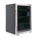 Danby 95-Can Freestanding Beverage Center in Stainless Steel - front left view empty fridge closed door