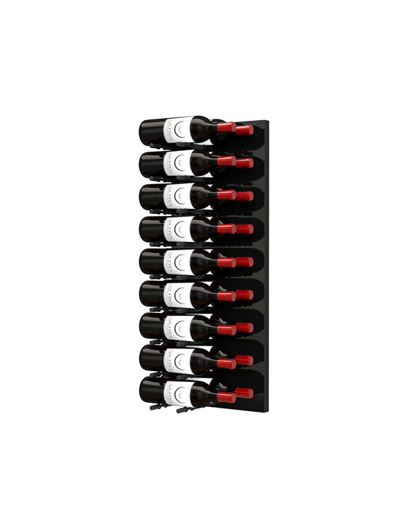 Fusion Wine Wall Rack (Label Out) - Black Acrylic (9 - 27 Bottles)