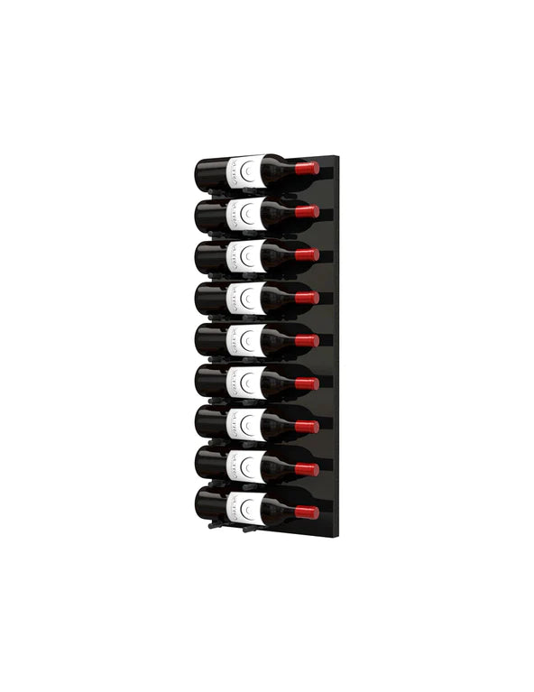 Fusion Wine Wall Rack (Label Out) - Black Acrylic (9 - 27 Bottles)