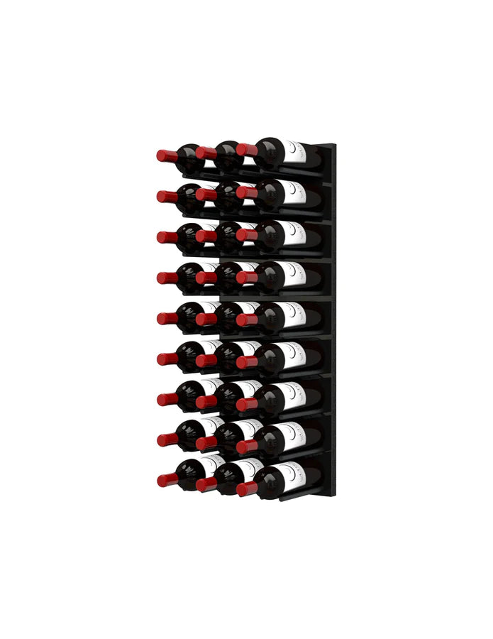 Fusion Wine Wall Rack 3FT (Cork Out) - Black Acrylic (27 Bottles)