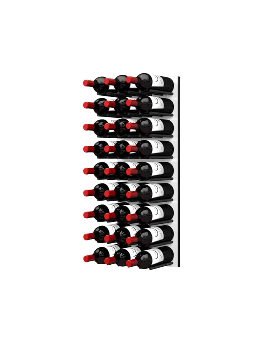 Fusion Wine Wall Rack 3FT (Cork Out) - White Acrylic (27 Bottles)