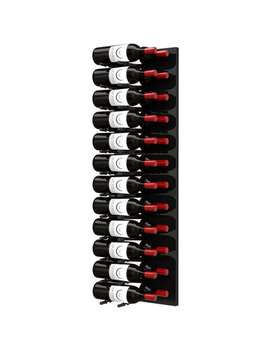 Fusion Wine Wall Rack 4FT (Label Out) - Black Acrylic (12 - 36 Bottles)