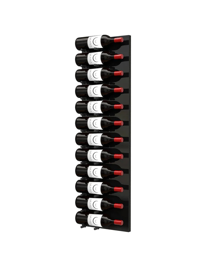 Fusion Wine Wall Rack 4FT (Label Out) - Black Acrylic (12 - 36 Bottles)