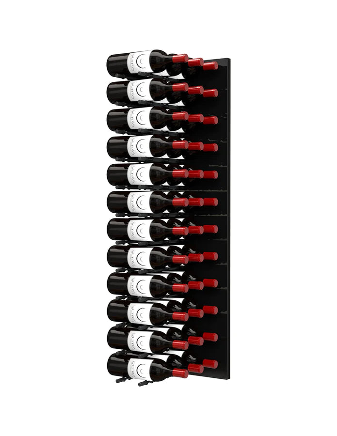 Fusion Wine Wall Rack 4FT (Label Out) - Black Acrylic (12 - 36 Bottles)