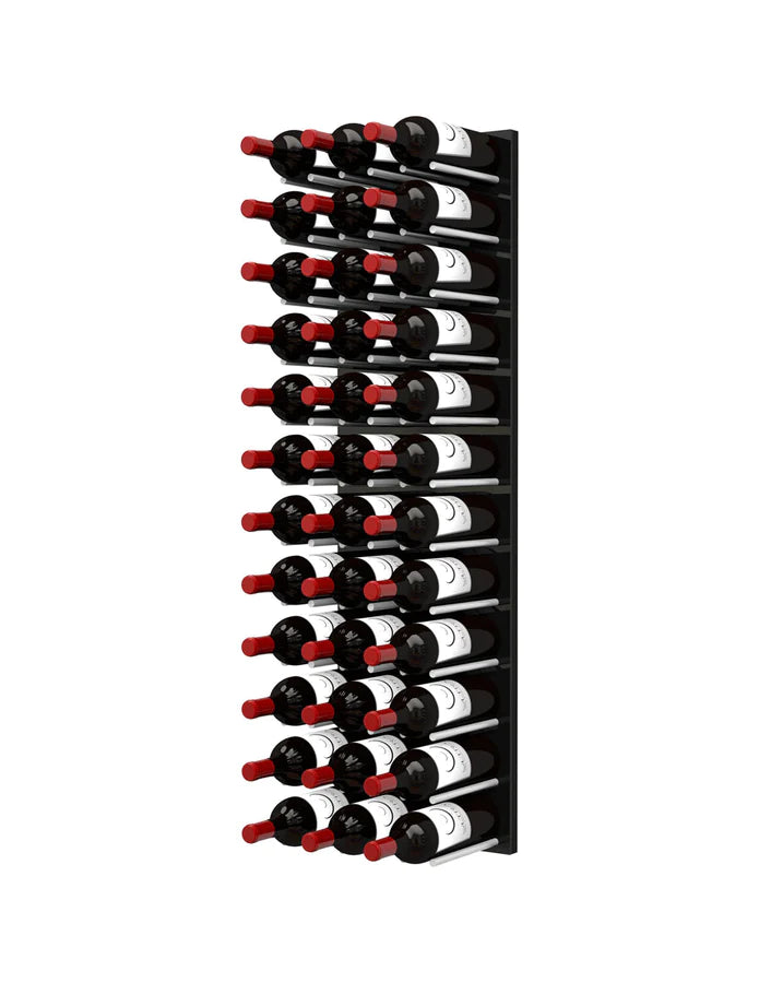 Fusion Wine Wall Rack 4FT (Cork Out) - Black Acrylic (36 Bottles)