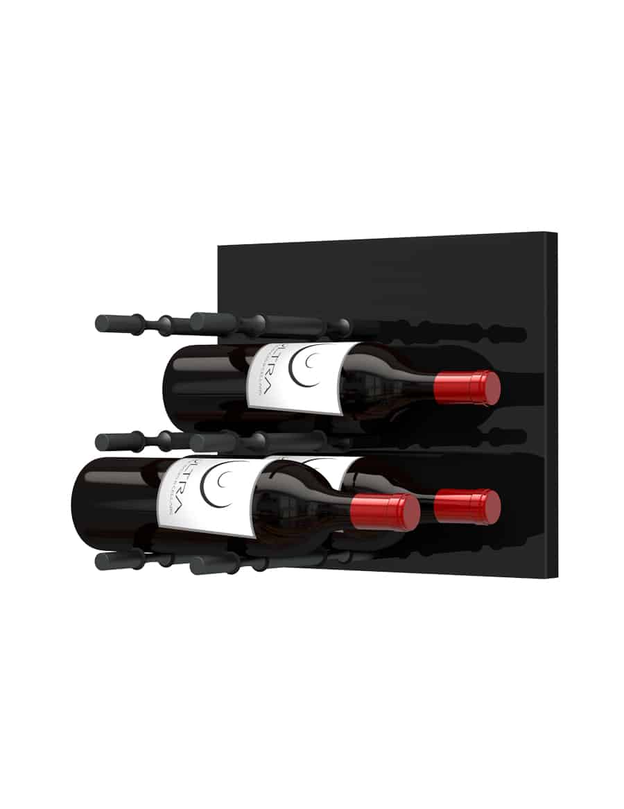 Fusion Wine Wall Panel (Label Out) - Black Acrylic (3 To 9 Bottles)