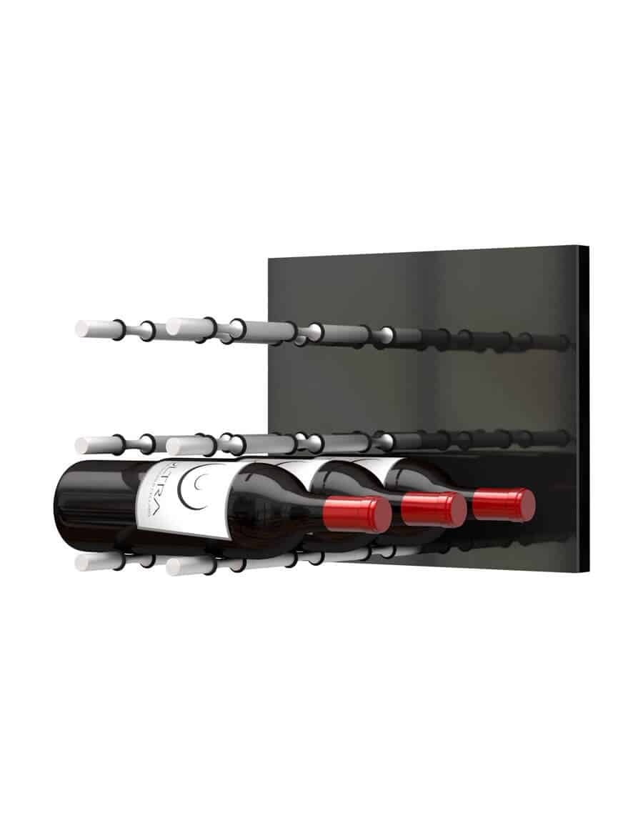 Fusion Wine Wall Panel (Label Out) - Black Acrylic (3 To 9 Bottles)