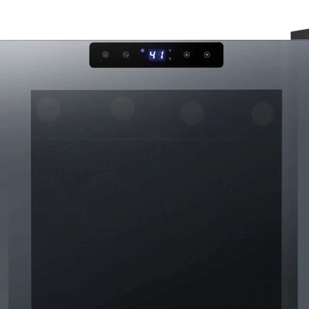 Luma 16 Bottle Shadow Series Freestanding Wine Fridge – 16.9" Black - Close up view of the controls