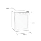 Luma 16 Bottle Shadow Series Freestanding Wine Fridge – 16.9" Black - Dimensions of the fridge shown