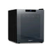 Luma 16 Bottle Shadow Series Freestanding Wine Fridge – 16.9" Black - Front Left View - Loaded Fridge - Closed Door