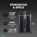 Luma Comfort 39 Can 12 Bottle Shadow Series Dual Zone Fridge – 20" - Dimensions and Specifications shown