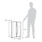 Luma Comfort 39 Can 12 Bottle Shadow Series Dual Zone Fridge – 20" - Dimensions of the Fridge with Comparison to a human height