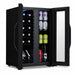Luma Comfort 39 Can 12 Bottle Shadow Series Dual Zone Fridge – 20" - Front Left View - Loaded Fridge - Open Doors