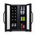 Luma Comfort 39 Can 12 Bottle Shadow Series Dual Zone Fridge – 20" - Front View - Loaded Fridge - Open Doors